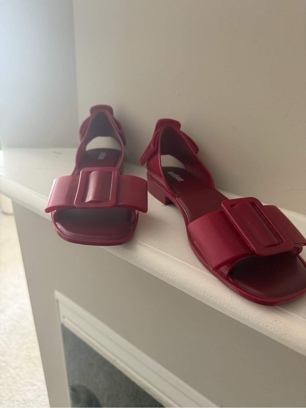 Unlisted Red Bow-Accent Open-Toe Sandals